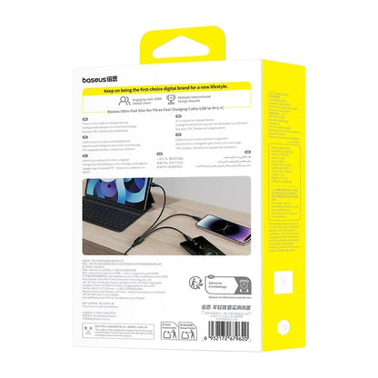 USB-C - Lightning / microUSB / USB-C Baseus Ultra Fast 3in1 Oplaadkabel, 20W, 0.8m, Zwart P10377501111-00