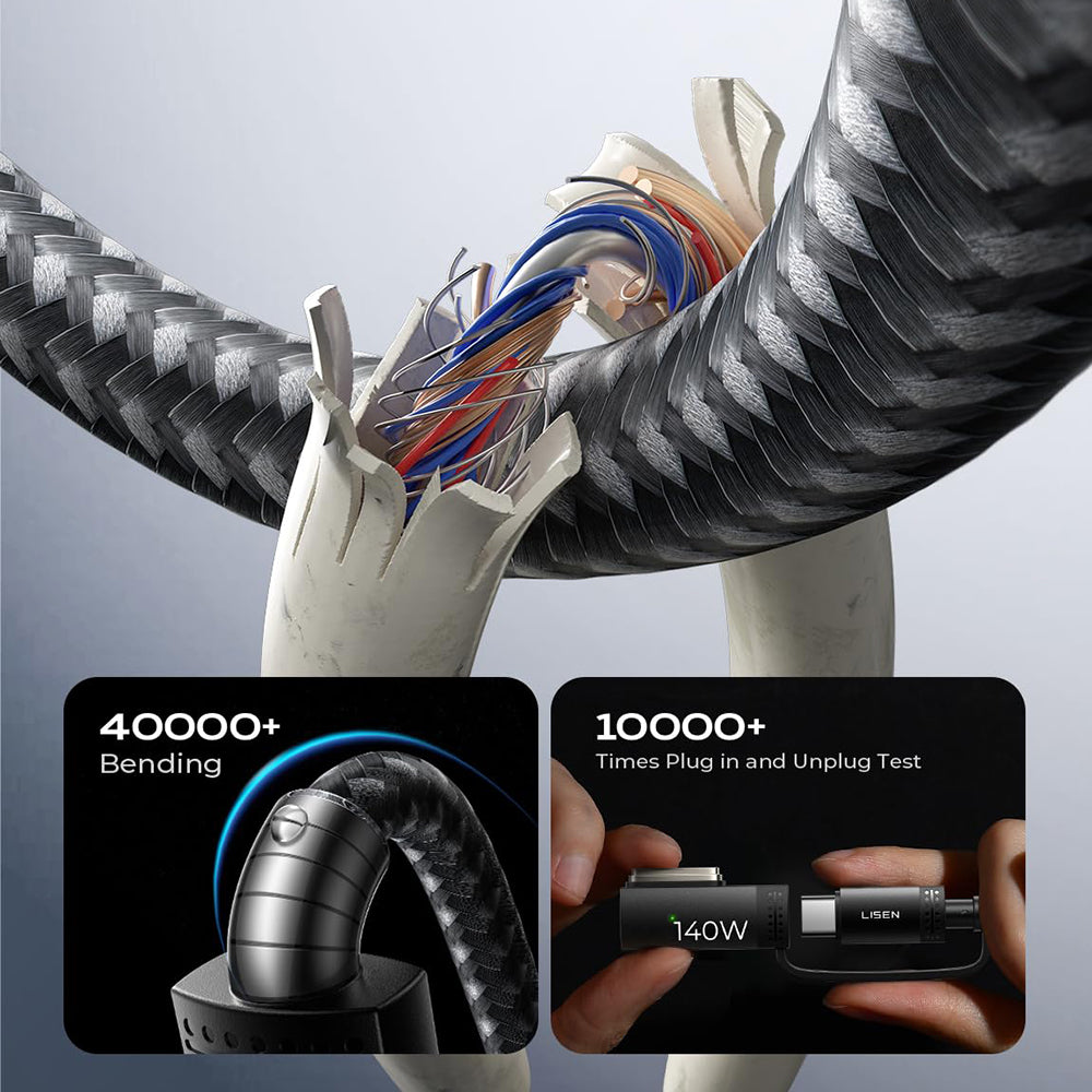 USB-C Charging Cable - USB-C / MagSafe 3 Lisen, 140W, 2m, Gray YL0124070021