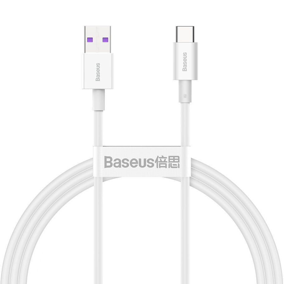 Data and Charging Cable USB-A - USB-C Baseus Superior Series, 66W, 1m, White CATYS-02