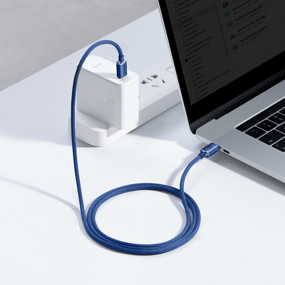 USB-C Data and Charging Cable - USB-C Baseus Crystal Shine Series, 100W, 1.2m, Blue CAJY000603