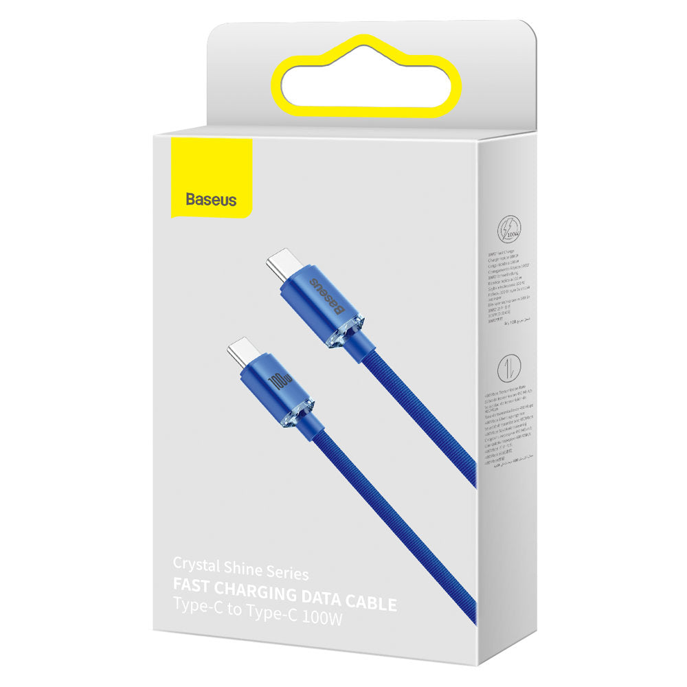 USB-C Data and Charging Cable - USB-C Baseus Crystal Shine Series, 100W, 1.2m, Blue CAJY000603