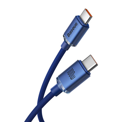 USB-C Data and Charging Cable - USB-C Baseus Crystal Shine Series, 100W, 1.2m, Blue CAJY000603