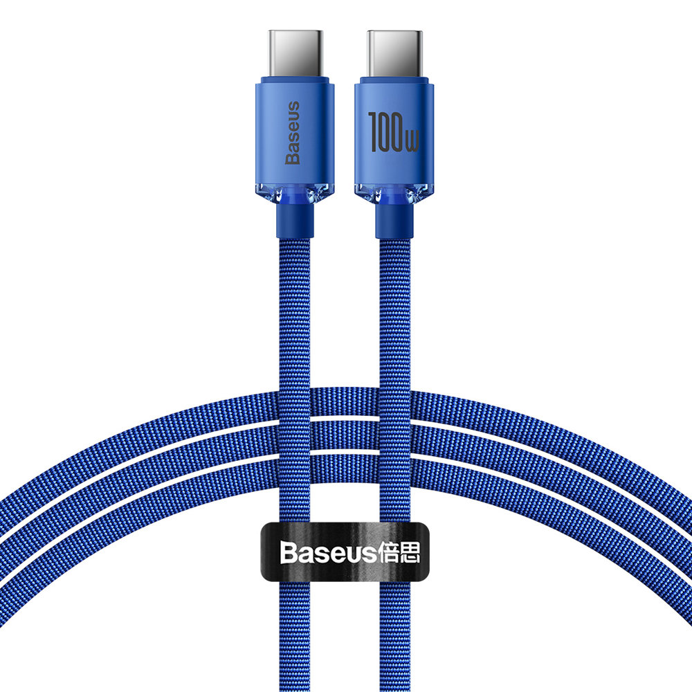 USB-C Data and Charging Cable - USB-C Baseus Crystal Shine Series, 100W, 1.2m, Blue CAJY000603