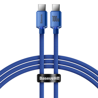 USB-C Data and Charging Cable - USB-C Baseus Crystal Shine Series, 100W, 1.2m, Blue CAJY000603