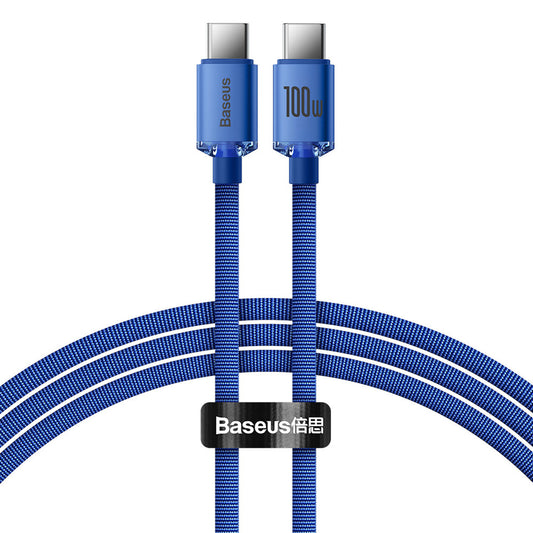 Data and Charging Cable USB-C - USB-C Baseus Crystal Shine Series, 100W, 1.2m, Blue CAJY000603 