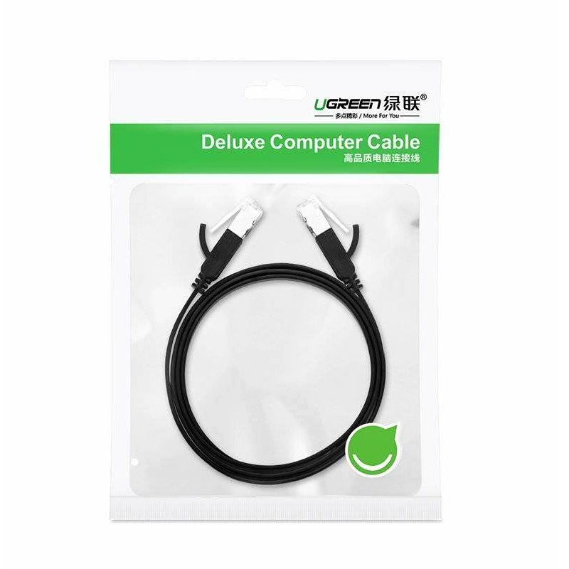 Netwerkkabel UGREEN NW101 Flat, UTP, Cat6, 2m, Zwart 