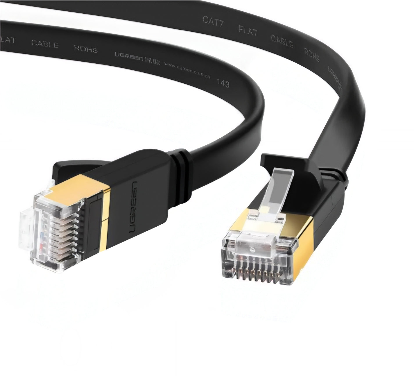 UGREEN NW106 Flat Netwerkkabel, UTP, Cat7, 10m, Zwart