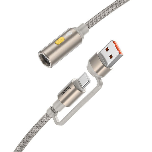 Elektrische Aansteker HOCO UA38B, USB-C / USB-A, 0.3m, Goud