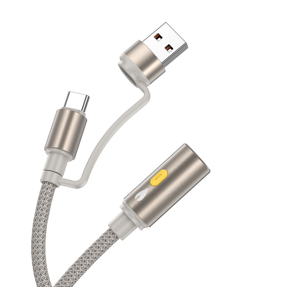 Elektrische Aansteker HOCO UA38B, USB-C / USB-A, 0.3m, Goud