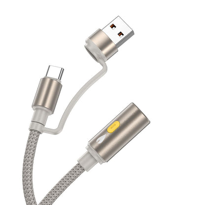 Elektrische Aansteker HOCO UA38B, USB-C / USB-A, 0.3m, Goud