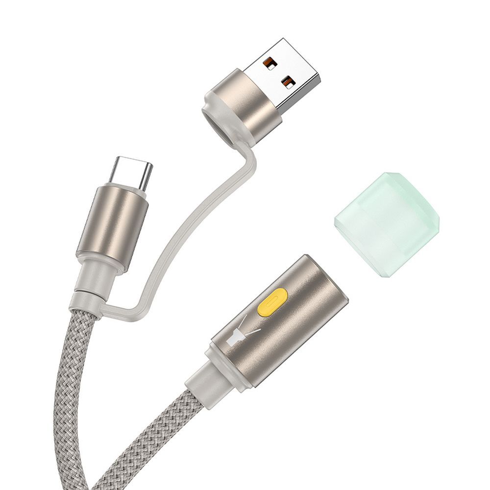 Led-kabel HOCO UA38C, USB-C / USB-A, 0,3m, Goud