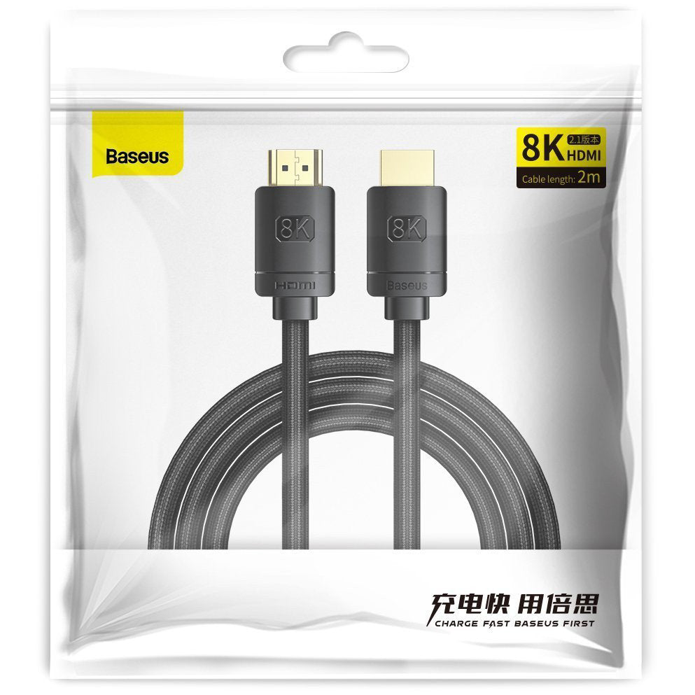 Baseus High Definition Videokabel, HDMI - HDMI, 8K, 2m, Zwart CAKGQ-K01