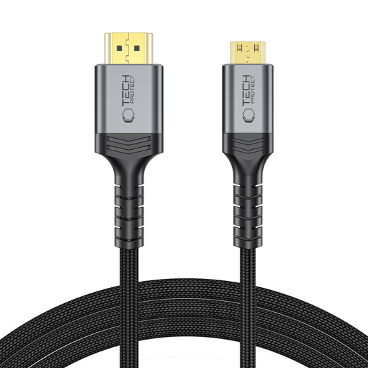 Tech-Protect Ultraboost 2 Video Kabel, miniHDMI - HDMI, 8K, 2m, Zwart