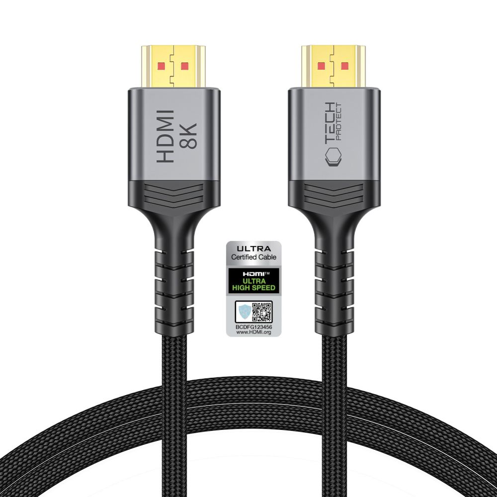 Tech-Protect Ultraboost 2 Videokabel, HDMI - HDMI, 8K, 1m, Zwart