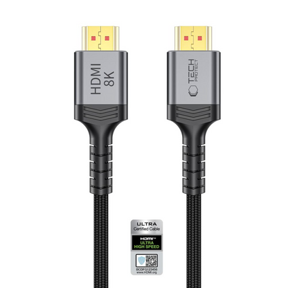 Tech-Protect Ultraboost 2 Videokabel, HDMI - HDMI, 8K, 1m, Zwart