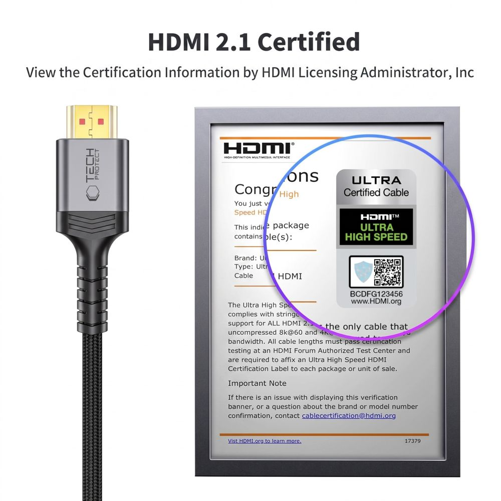 Tech-Protect Ultraboost 2 Videokabel, HDMI - HDMI, 8K, 1m, Zwart