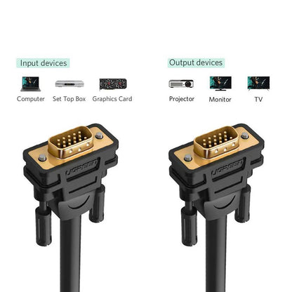 UGREEN VG101 Video Kabel (11633), VGA - VGA, 10m, Zwart