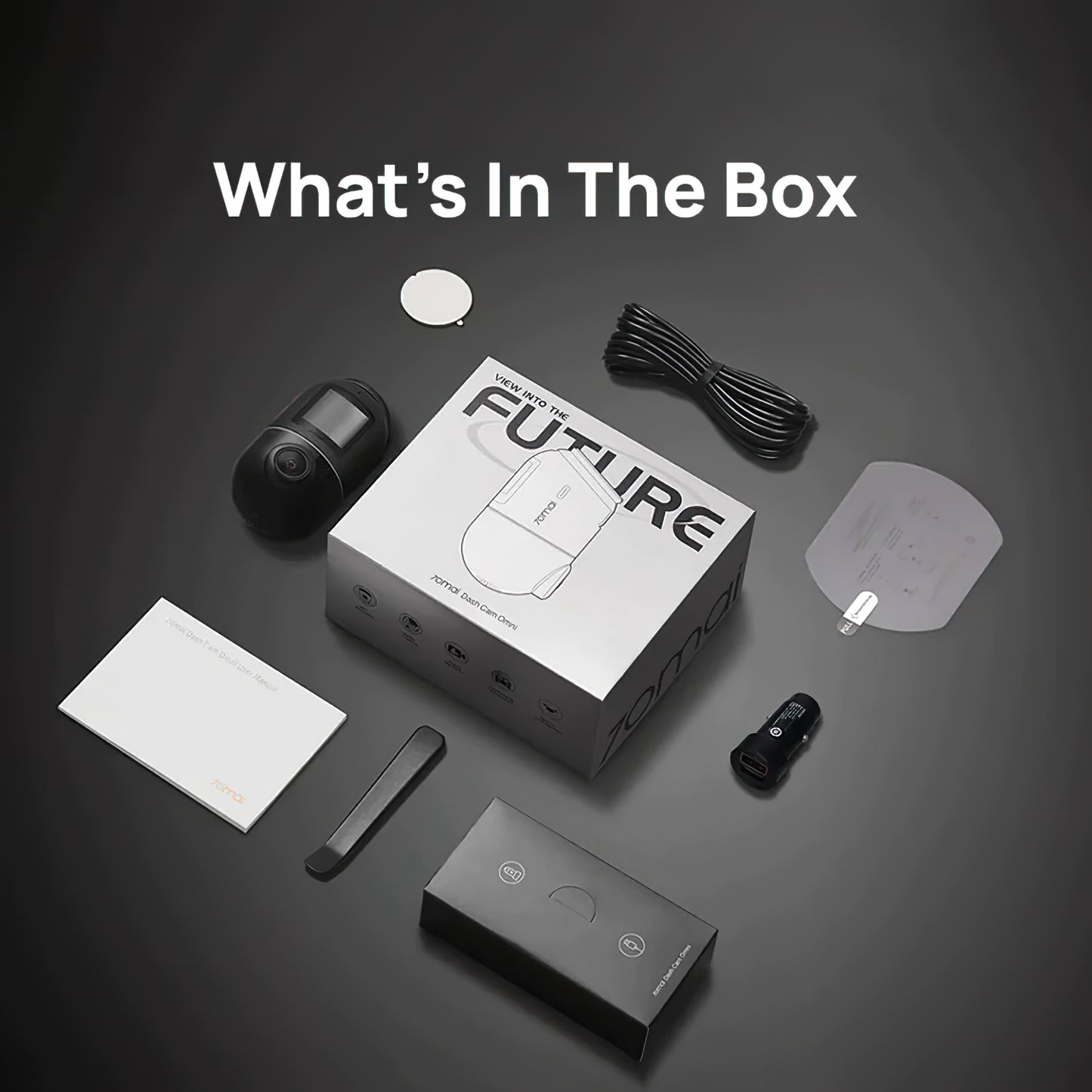 Auto Camera 70mai Dash Cam Omni 360 X200, 1080P, 64Gb, Wi-Fi, GPS, AI, Spraakbediening, Display 1.2inch X200-64-BK