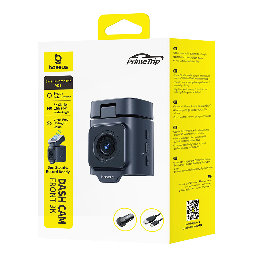 Auto Camera Baseus PrimeTrip VD1, 3K, Wi-Fi, GPS, Display 1.54 inch, Hervat C10669000123-00