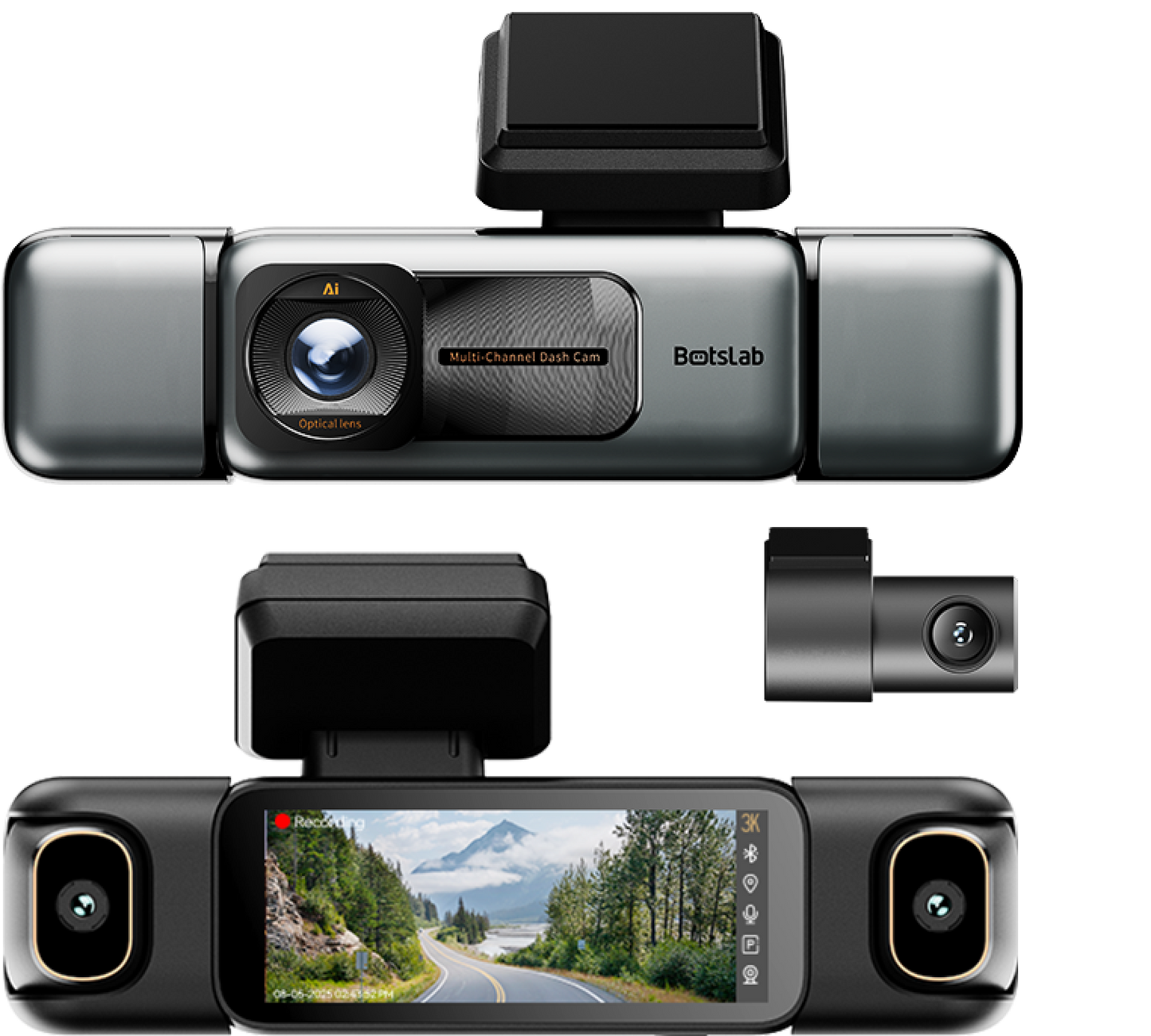 Front and Rear Car Camera Botslab G980H 4CH, 3K, Wi-Fi, GPS, 3.18-inch Display