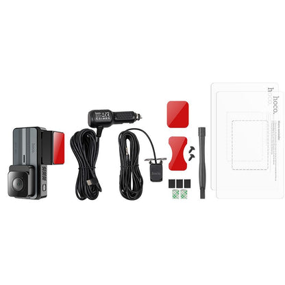 Auto Camera Voor Achter HOCO DV12, 2K, Wi-Fi, GPS, Display 3.69inch