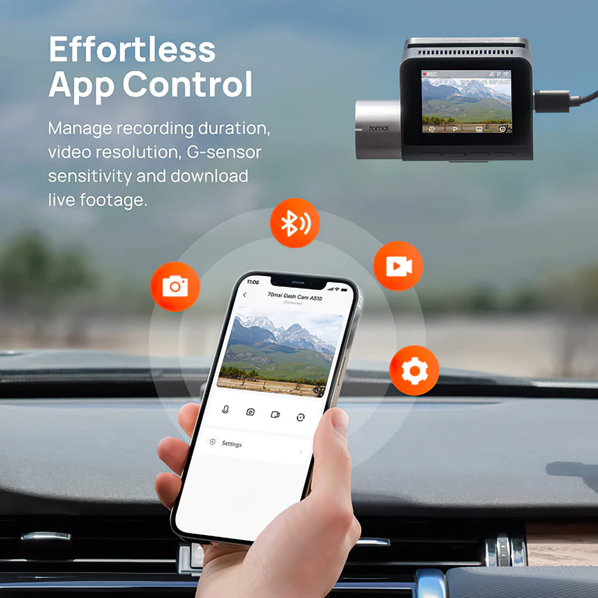 Auto Camera Voor Achter 70mai Dash Cam A510, 3K, GPS, Wi-Fi, Display 2inch