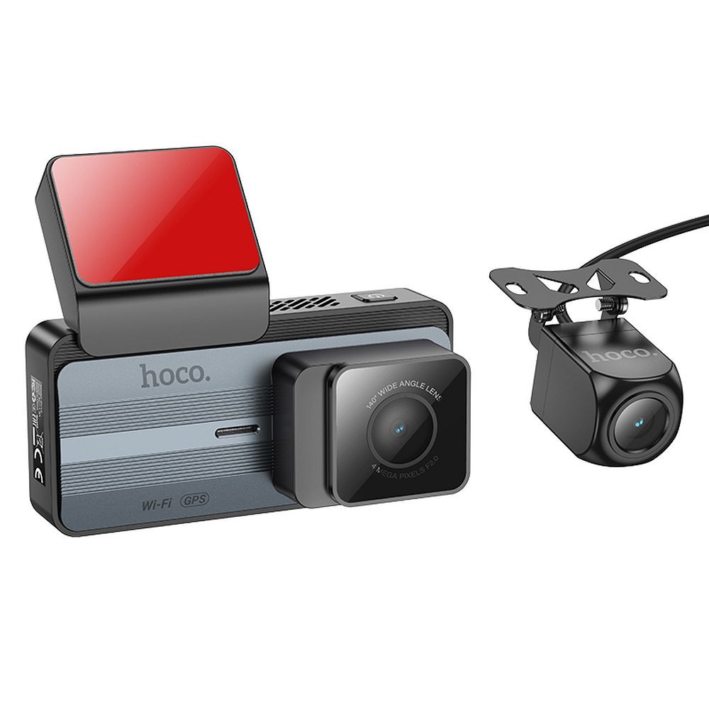 Auto Camera Voor Achter HOCO DV12, 2K, Wi-Fi, GPS, Display 3.69inch