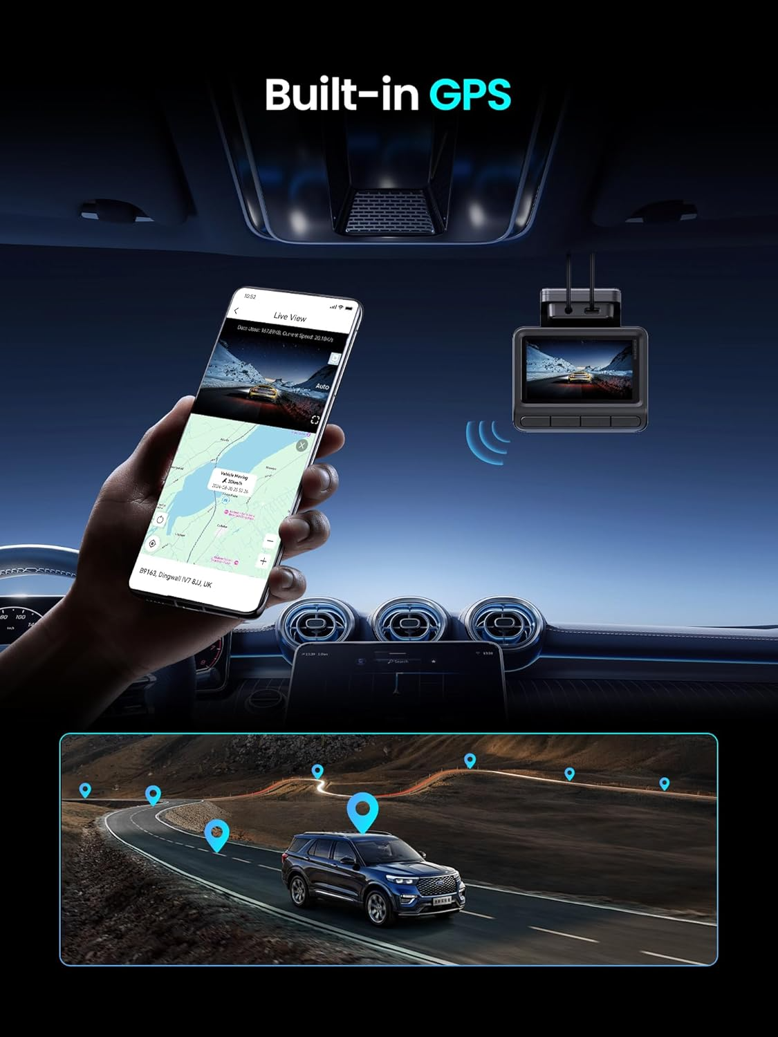 Auto Camera Voor Achter DDPAI Z50 Pro Dual, 4K, Wi-Fi, GPS, Display 3inch
