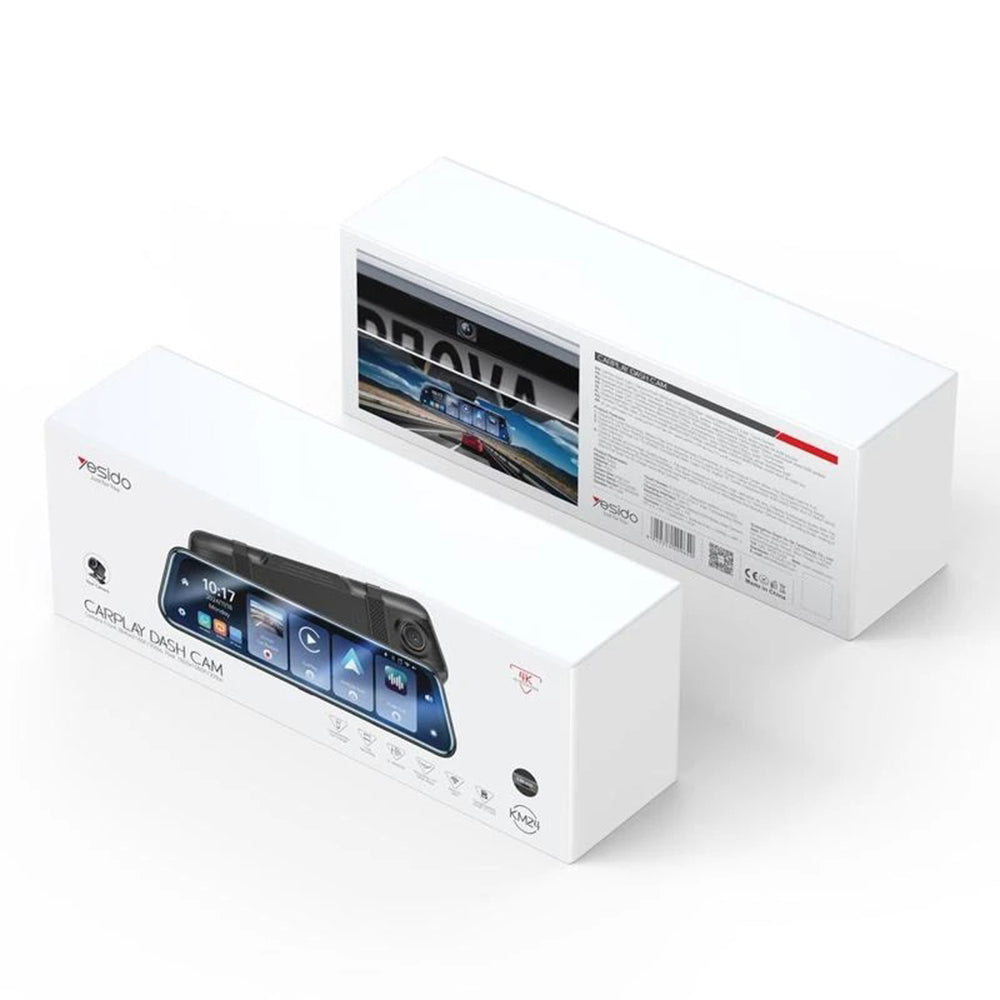 Yesido KM24 Car Camera with Carplay / Android Auto, 4K, 9.66inch Display