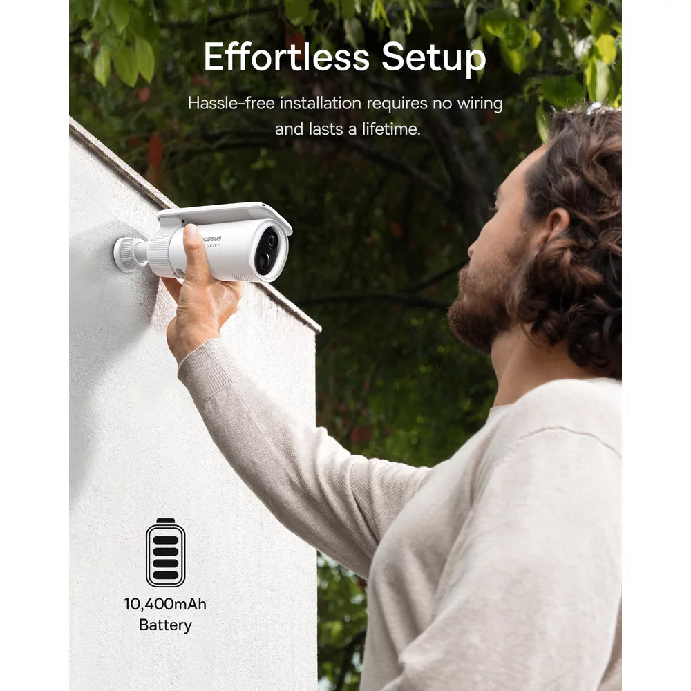 Baseus Solar S1 Bewakingscamera, Wi-Fi, 2K, IP67, Zonnepaneel, Buiten S0SW002130