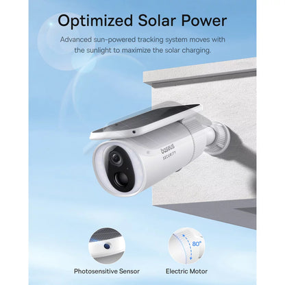 Baseus Solar S1 Bewakingscamera, Wi-Fi, 2K, IP67, Zonnepaneel, Buiten S0SW002130