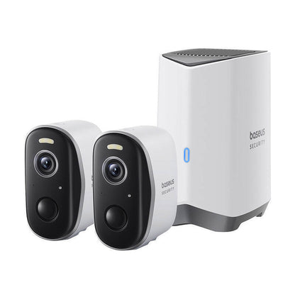 Baseus N1 Plus Bewakingscamera, Wi-Fi, 2K, IP67, Buiten, Set van 2 stuks, Wit S0TW012131