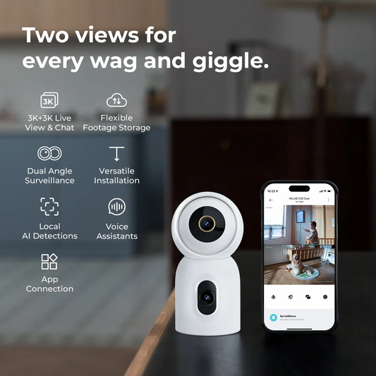 iMILAB C30 Dual-bewakingscamera, Wi-Fi, 3K, voor binnen CMSXJ111A