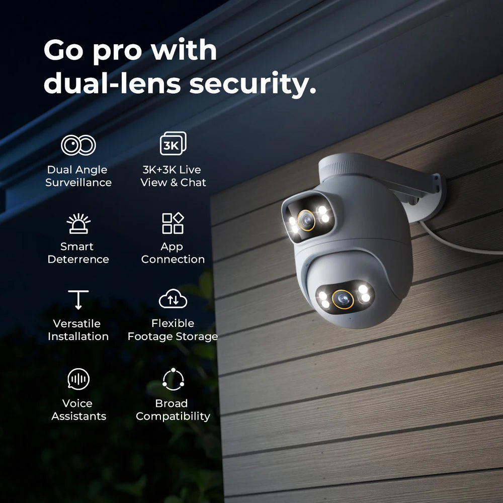 iMILAB EC6 Dual Surveillance Camera, Wi-Fi, 3K, IP66, Outdoor CMSXJ68A