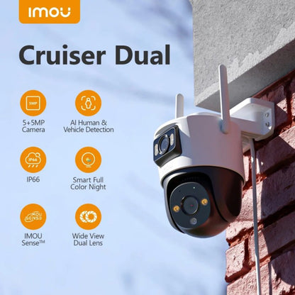 Imou Cruiser Dual Bewakingscamera, Wi-Fi, 2.8K + 2.8K, IP66, Buiten, Wit IPC-S7XP-10M0WED-0360B