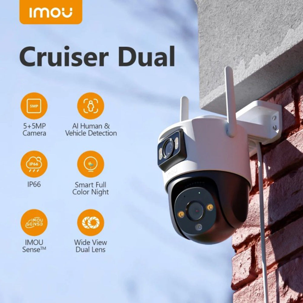 Imou Cruiser Dual Bewakingscamera, Wi-Fi, 2.8K + 2.8K, IP66, Buiten IPC-S7XP-10M0WED-0360B