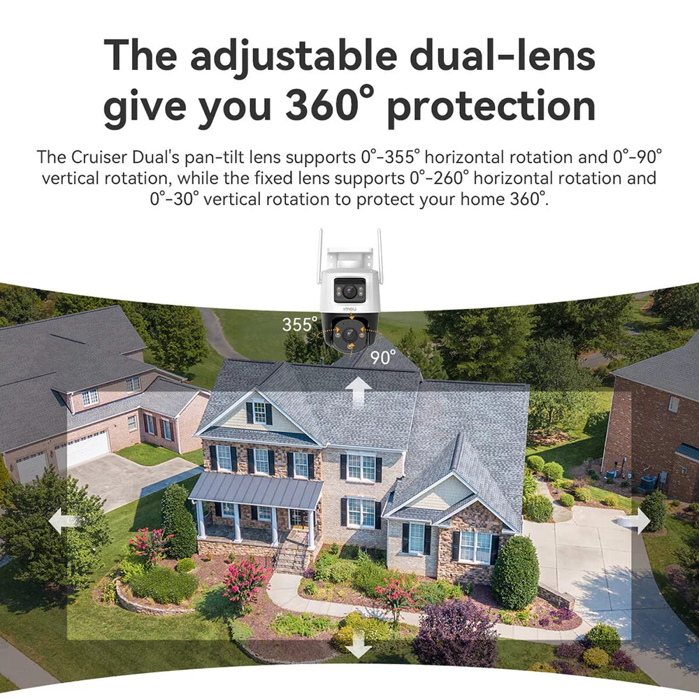 Imou Cruiser Dual Bewakingscamera, Wi-Fi, 2.8K + 2.8K, IP66, Buiten, Wit IPC-S7XP-10M0WED-0360B