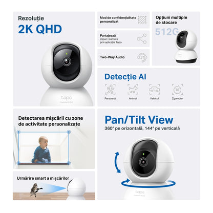 TP-LINK Tapo C220 Surveillance Camera, Wi-Fi, 2K, Indoor