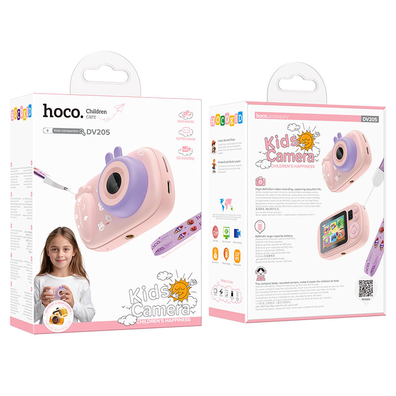 HOCO DV205 Kids Digital Camera, 720P, 1MP, Pink