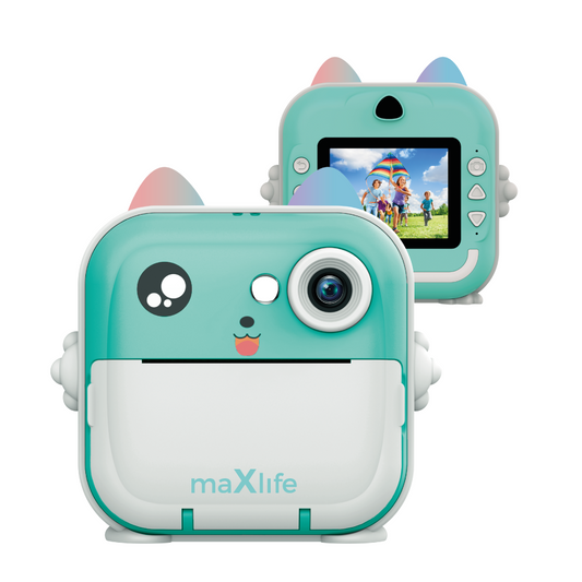 Digitale camera met afdrukfunctie MaXlife MXPC-100 Kids, Blauw