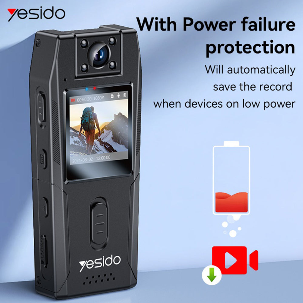 Sportcamera Yesido KM25, 1080P, Display 1.3 inch, Zwart