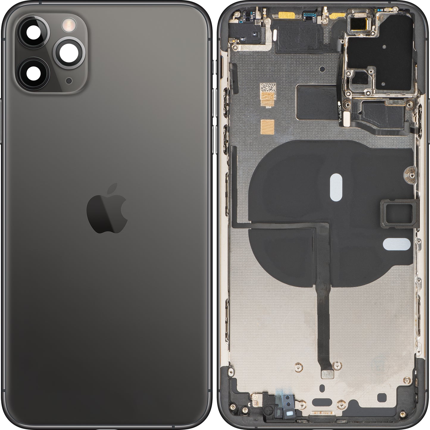 Apple iPhone 11 Pro Max Battery Cover, With Middle Housing, Black (Space Gray), Swap (Grade B)