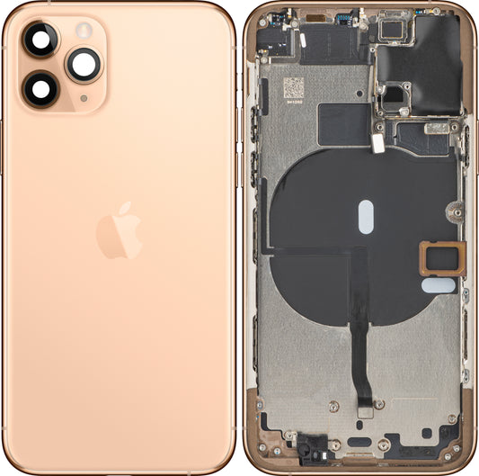 Apple iPhone 11 Pro batterijdeksel, met halfcase, mat goud, verwisselbaar 