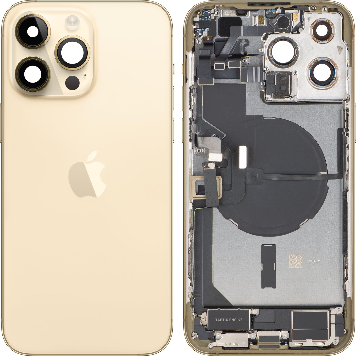 Batterijdeksel Apple iPhone 14 Pro Max, Met Middenbehuizing, Volledige Onderdelen, Goud, Swap