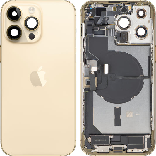 Batterijdeksel Apple iPhone 14 Pro Max, Met Middenbehuizing, Volledige Onderdelen, Goud, Swap