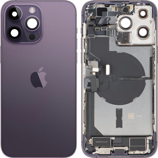 Batterijdeksel Apple iPhone 14 Pro Max, Met Middenbehuizing, Volledige Onderdelen, Paars (Deep Purple), Swap