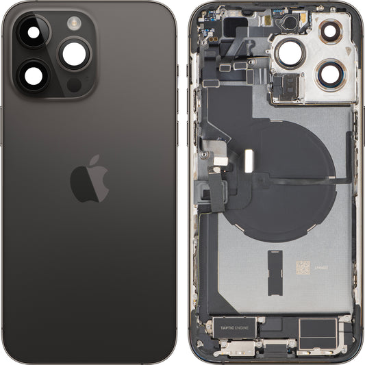 Batterijdeksel Apple iPhone 14 Pro Max, Met Middenbehuizing, Volledige Onderdelen, Zwart (Space Black), Swap