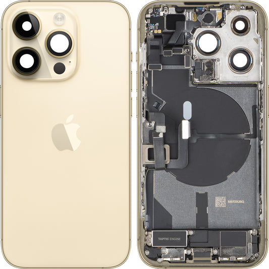 Batterijdeksel Apple iPhone 14 Pro, Met Middenbehuizing, Volledige Onderdelen, Goud, Swap