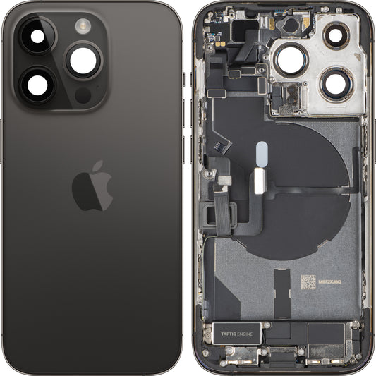 Batterijdeksel Apple iPhone 14 Pro, Met Middenbehuizing, Volledige Onderdelen, Zwart (Space Black), Swap