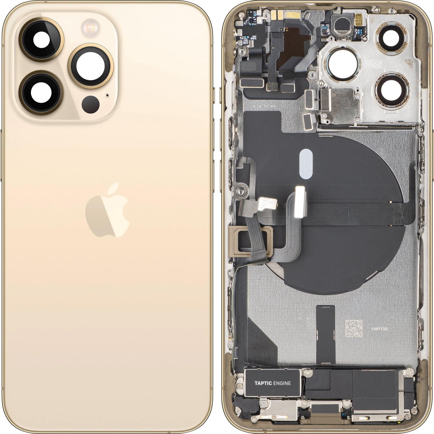 Batterijklep Apple iPhone 13 Pro, Met Middenbehuizing, Complete Onderdelen, Goud, Swap